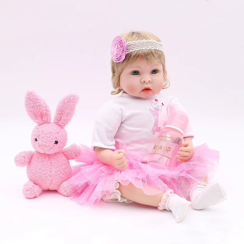 New Design 55cm Silicone Reborn Baby Dolls girl toys gift Boneca Reborn menina Realista bebe  reborn toddler boneca NPK