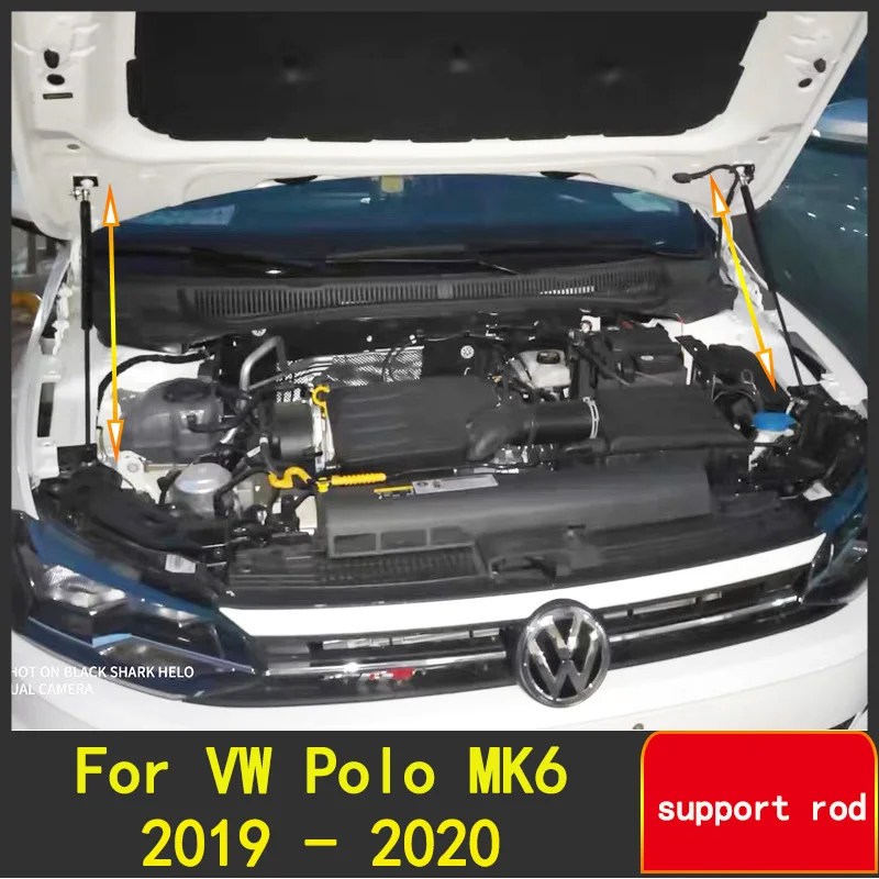 Fit For VW Polo 2019 2020 AW MK6 Refit Bonnet Hood Gas Spring Shock Lift Strut Bars Support Hydraulic Rod Car-Styleling