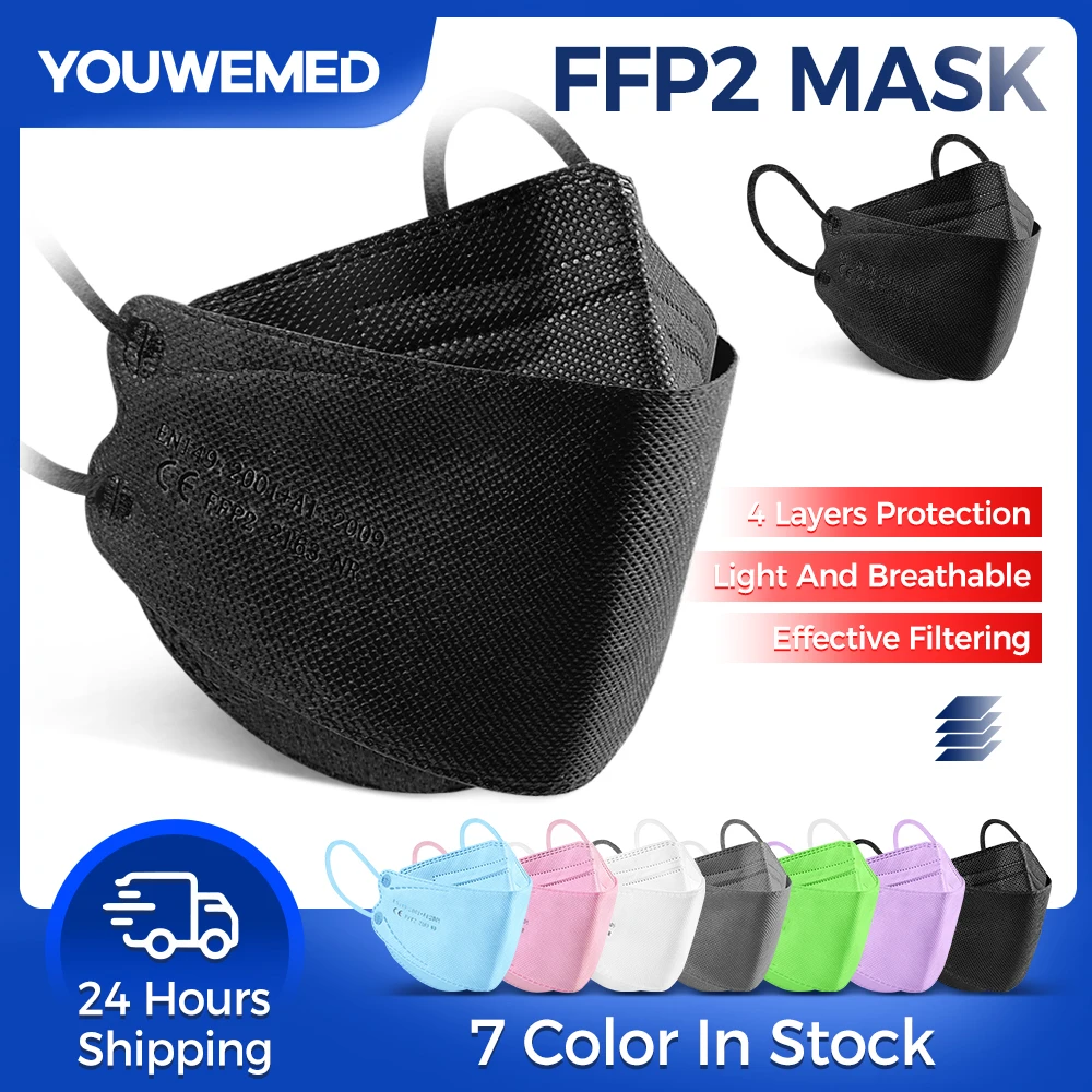 FFP2 Masks KN95 Facial Mascarillas Adults 4 Layers Face Mask Filtration Mouth Protective Respirator Korea 3D mask | Красота и