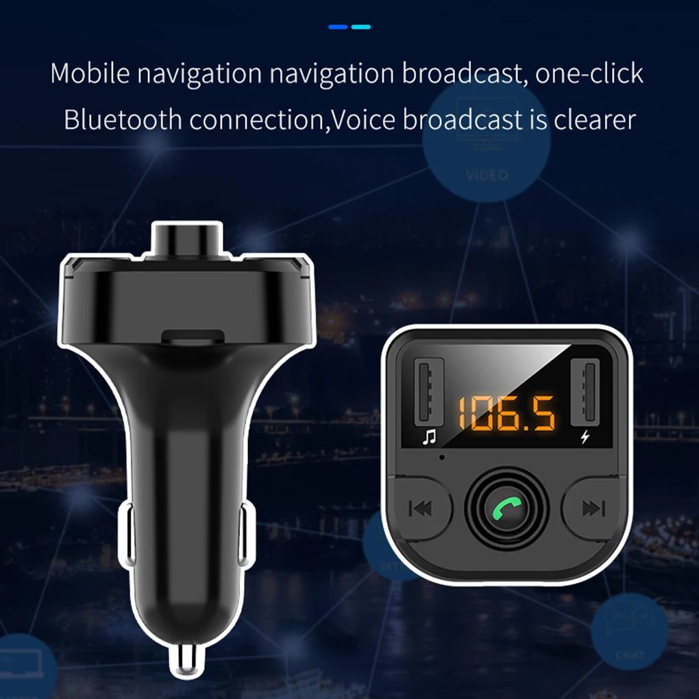Автомобильный fm-передатчик, ЖК MP3-плеер, беспроводной Bluetooth приемник, автомобильный комплект, быстрая usb зарядка, Hands Free, USB зарядное устройство
