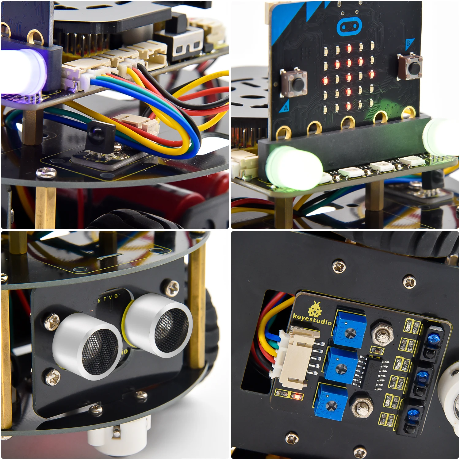 Esperto do Robô da Tartaruga para o Robô do Microbit da Haste Programação do Python Brinquedos da Haste Keyestudio Micro: Mini Carro - Bit - Imagem 3