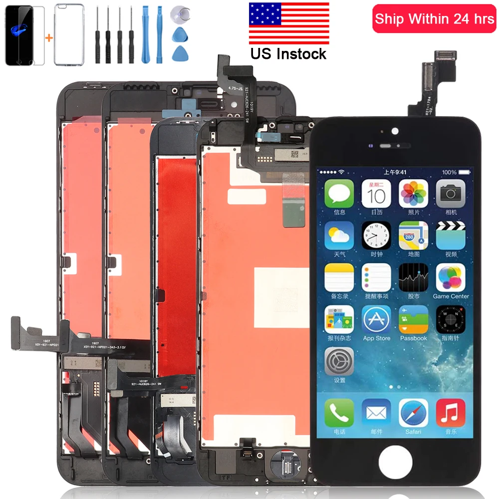 ЖК-экран для iPhone 6 6S 7 8 Plus с 3D сенсорным экраном дигитайзер сборка Замена 5S дисплей