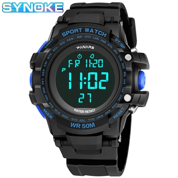 

SYNOKE Men's Sports Watch 2020 Fashion Classic Alarm Clock LED Luminous Digital Electronic Watches Waterresistant Relojes Hombre