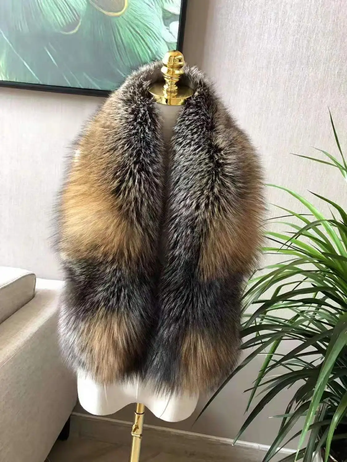 MS. MinShu роскошный шарф из натурального Лисьего меха Настоящий Лисий шарф большой размер натуральный Лисий мех шаль Зимний женский палантин - Цвет: natural sandy fox