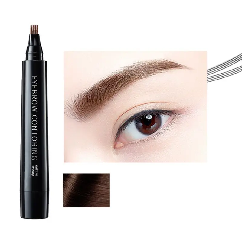 4 точки ручка для бровей водостойкая вилка наконечник длинный защита от пота