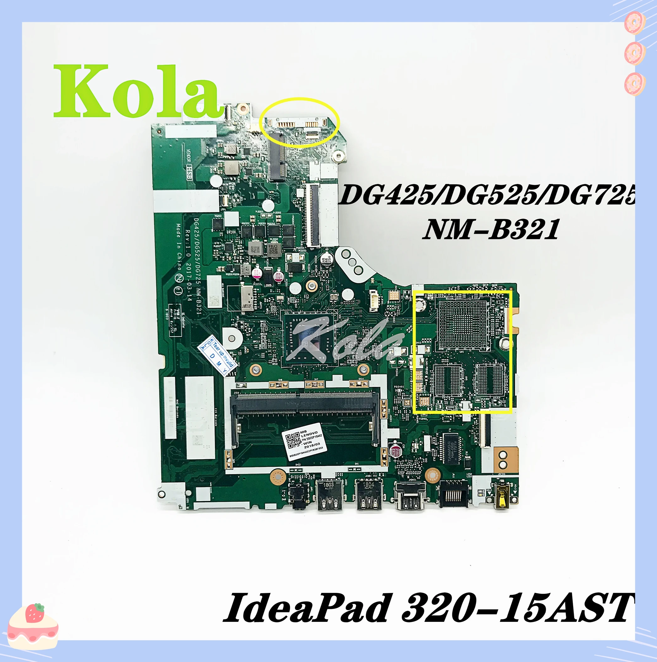 For Lenovo IdeaPad 320-15AST laptop motherboard With AMD CPU integration DG425 DG525 DG725 NM-B321 Mainboard 100% fully tested | Компьютеры