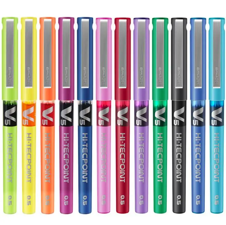 Pilot Pens Hi-Tecpoint 0,5 мм гелевые ручки V5 одноразовые ручки BX-V5 Япония 12 цветов