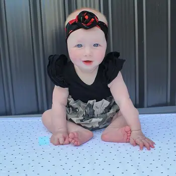 

Newborn Infant Toddler Baby Girl 3M-18M Tops Romper+Camo Shorts Pants Summer Clothes