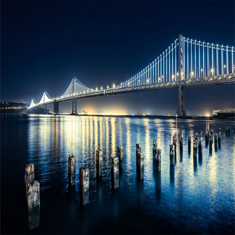 Custom-Murals-Wall-Paper-Beautiful-City-Night-View-Yangtze-River-Bridge-3D-Wall-Murals-Living-Room (3)