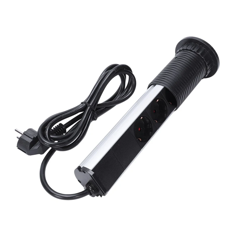 

Hot Sale Standard Wall Power Socket Kitchen Office Desktop Socket Countertop Point Pull Retractable Socket Outlet(Eu Plug)