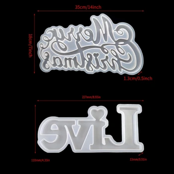 

Merry Christmas Resin Molds Epoxy Casting Molds for DIY Table Decoration Home Ornament Xmas Gift Mold Art Crafts Tools