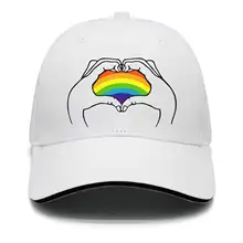 TSDFCHands сердце радуга жесты женские низкий ключ Регулируемая Сетка Дальнобойщик хлопок Бейсболка Шапки