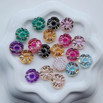 

Multicoloured 8mm Resin imitation Flower Design Acrylic Rhinestone, Flat back Art Beads Decorate DIY 900pcs/Lot -E10