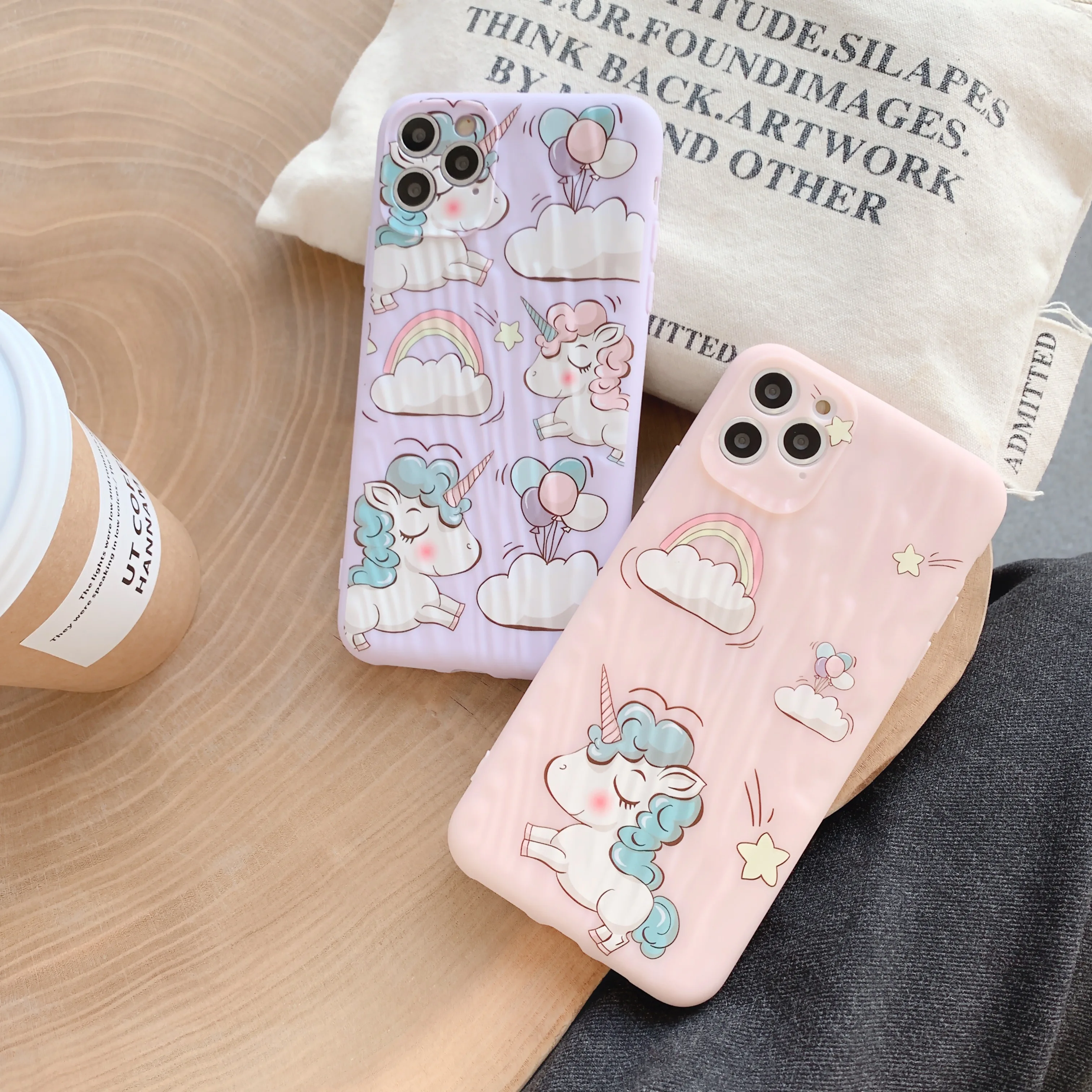 

Texture Cover for IPhone 11 Pro X XR XS Max 7 8 6 6s Phone Case Quicksand Graffiti unicorn Lovely Schoolgirl Phone Case gift