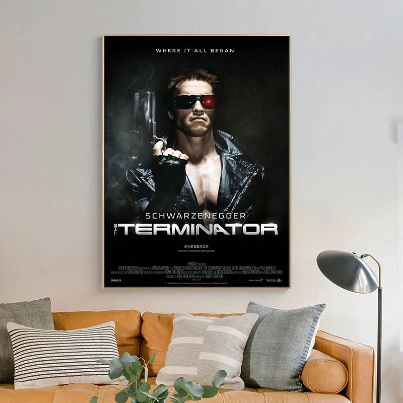 В рисунок по фильму Терминатор арт Плакаты холст картины и принты Cuadros настенные для Гостиная домашний