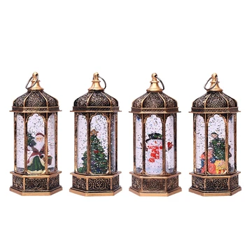 

Christmas 2021 New Year European Style Retro Lantern LED Portable Night Light Home Ornaments