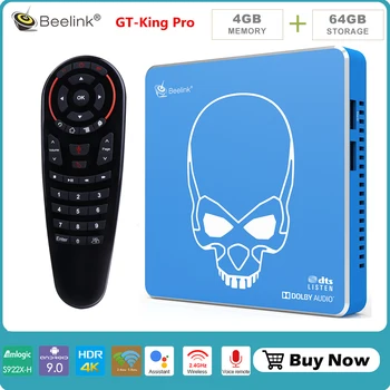 

Beelink GT KING PRO S922X-H Quad-core Andriod 9.0 smart top box 4G+64G ROM 2.4G/5.8G WIFI USB 3.0 Blutooth4.1 HDMI tv box player