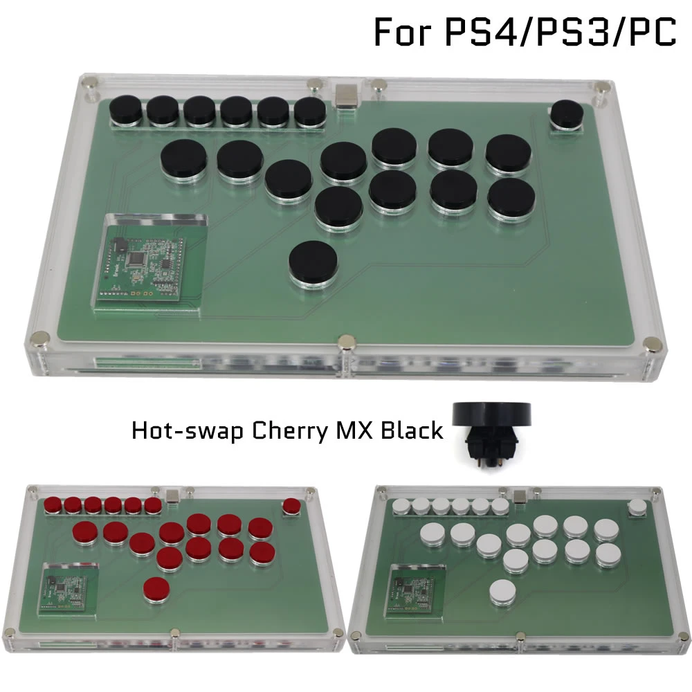 B1-PS-DIY Ultra-Thin All Buttons Hitbox Style Arcade Joystick Fight Stick Game Controller For PS4/PS3/PC Hot-Swap Cherry MX 超目玉価格 レバーレスゲームコントローラー PC対応 PS4,Switch® hitBOX その他