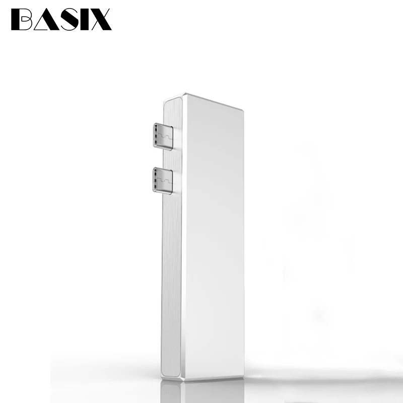 silver Basix USB C концентратор для Мульти USB 3,0 концентратор зарядка PD и передача данных для 1" 15" MacBook Pro Thunderbolt 3 двойной концентратор типа C - Цвет: silver