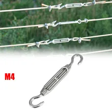 Crépine de tendeur de boucle en acier inoxydable 304, crochet à crochet réglable de Style européen et Clips de câble métallique M3, câble de 1/8 pouces