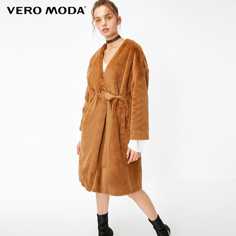 Vero Moda куртка женская зимняя женские осенние разбивающиеся невидимые пряжки в длинном стиле плюшевого медведя пальто куртка | 318309511