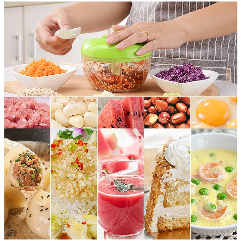1 Полезная Мясорубка из нержавеющей стали, измельчитель овощей, ручной блендер для фруктов, овощей, мяса, миксер, 3 листа, Прямая поставка