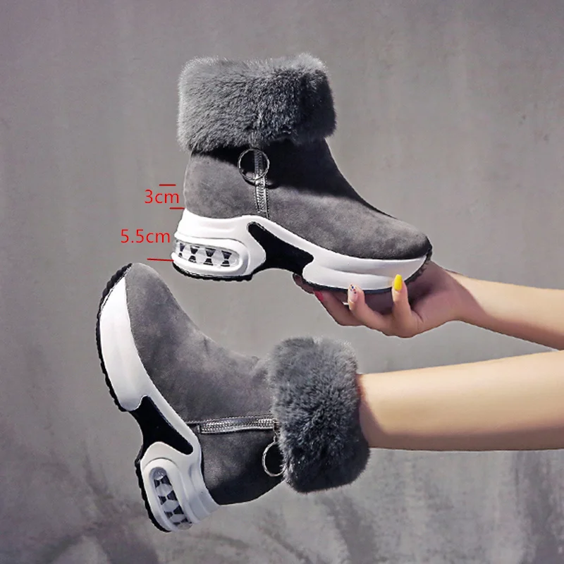 Женские ботильоны; теплая плюшевая зимняя обувь для женщин; ботинки на танкетке; женские ботинки на высоком каблуке; женские кожаные зимние ботинки; зимняя обувь