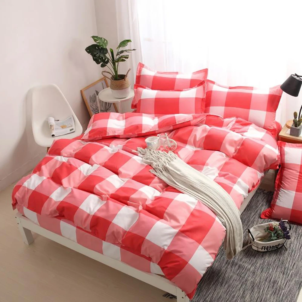 Yellow Bedding Set Thumпостельные принадлежности геометрический Комплект постельного белья Королева размер простой классический мягкий темно-синий пододеяльник Король Один Полный Твин уникальный дизайн постельный комплект - Цвет: Yellow Bedding Set