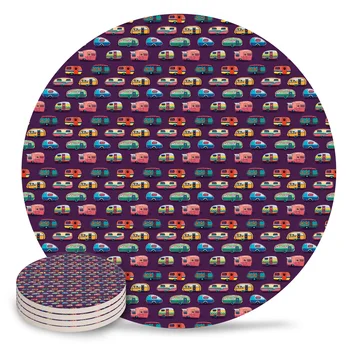 

Car-Intensive Transportation Tool Placemat Ceramic Drink Coasters Table Decoration Absorbent Moisture
