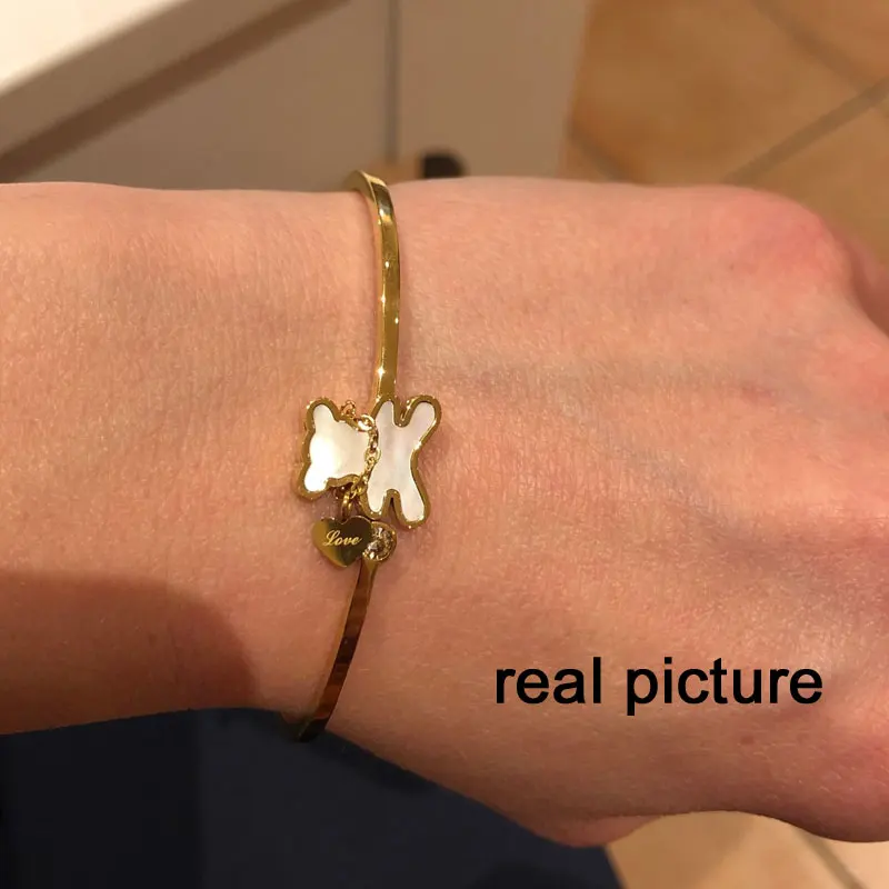 Simple Bear Bracelet For Women stainless steel Bracelets Fashion Jewelry Accessory