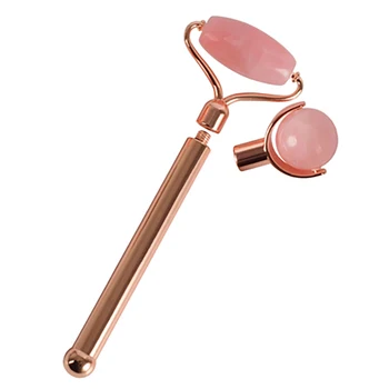 

Pink crystal jade beauty roller mini massager crystal face jade beauty roller tool jade portable cute roller ball