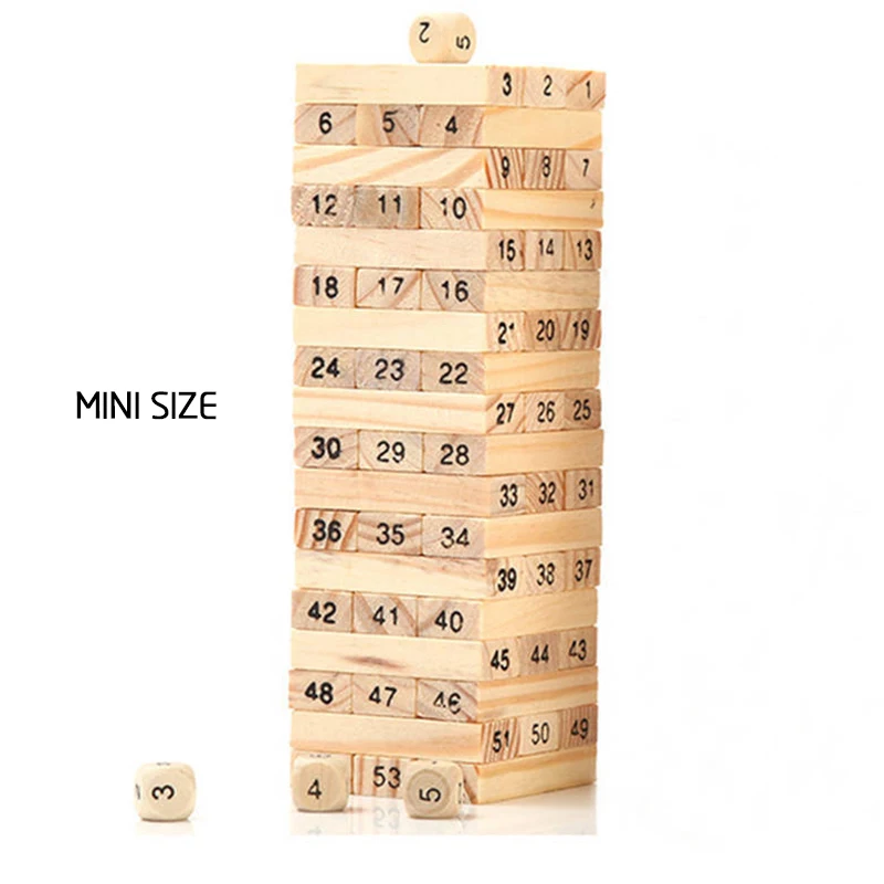 

54PCS Wooden mini Blocks Building Jenga Blocks Pulling Blocks Children Educational Toys children toys