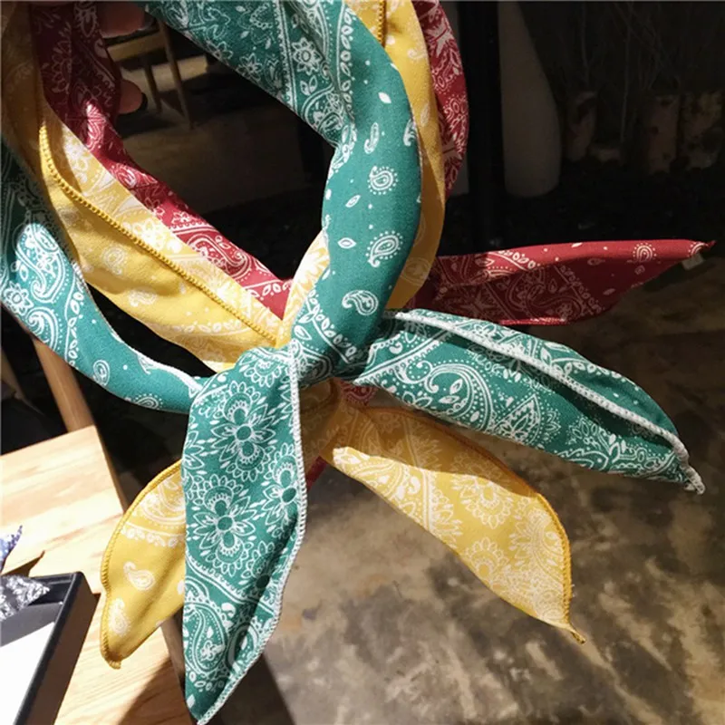 Cashew Flowers Printed Elastic Hair Bands Headbands For Women Sports Yoga Bandana Turban Headwear Hair Accessories Wire Hairband
