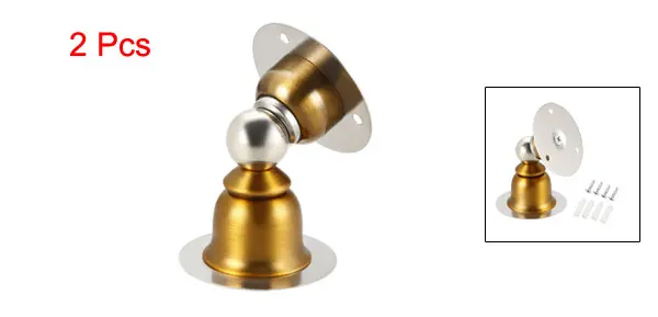 Yellow Bronze 2pcs Uxcell магнитный дверной стопор, Настенный Протектор, коммерческий стоп-сигнал, подавление звука, нержавеющая сталь, дверной стоп-фиксатор, w винты - Цвет: Yellow Bronze 2pcs