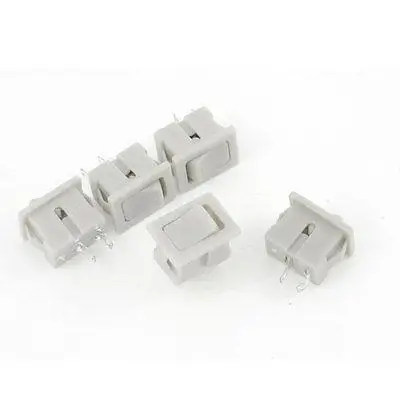 

5 Pcs Flush Mounted 2 Pin Light Gray SPST Fan Rocker Switch 1A 250VAC