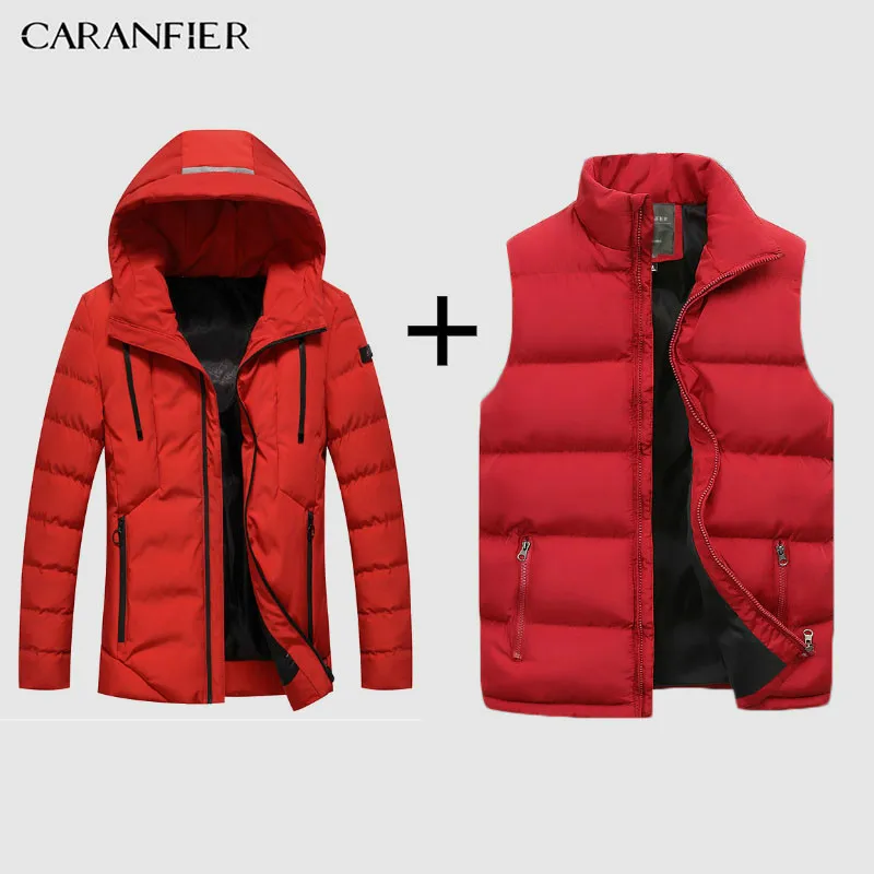 Мужская парка CARANFIER Прямая поставка модная мужская зимняя куртка пальто с
