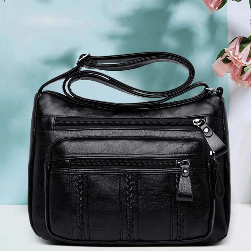 Женская модная однотонная сумка-мессенджер, повседневная сумка, дикая сумка на плечо, на молнии, однотонные роскошные сумки, женские сумки, дизайнерские