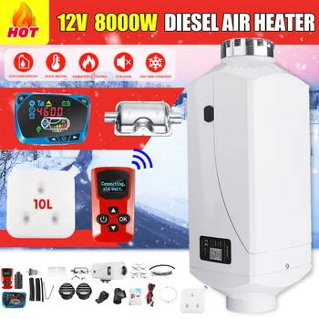 

12V 8KW Car Heater Metal Shell 3 Air Outlet Air Diesel Fuel Heater Defroster Heater 10L Oil Tank For Truck Bus Boat Accessories