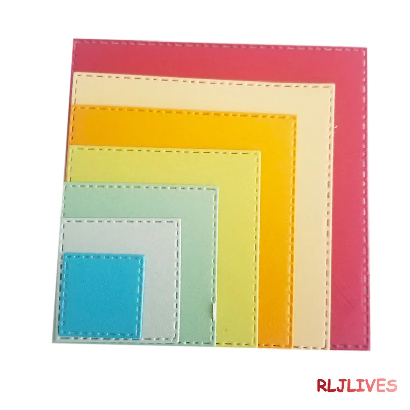 7pcs Scrapbook DIY Album Card Paper Card Maker Metal Die Cut Square