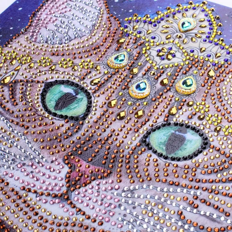 Cat 5D Special Shaped Diamond Painting Embroidery Needlework Rhinestone Crystal Cross Craft Stitch Kit Q6PE
