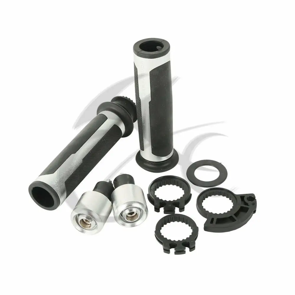 Motorcycle New 7/8" Hand Grips W/ Bar End Handlebar For Yamaha Suzuki Harley Honda Kawasaki - Цвет: silver