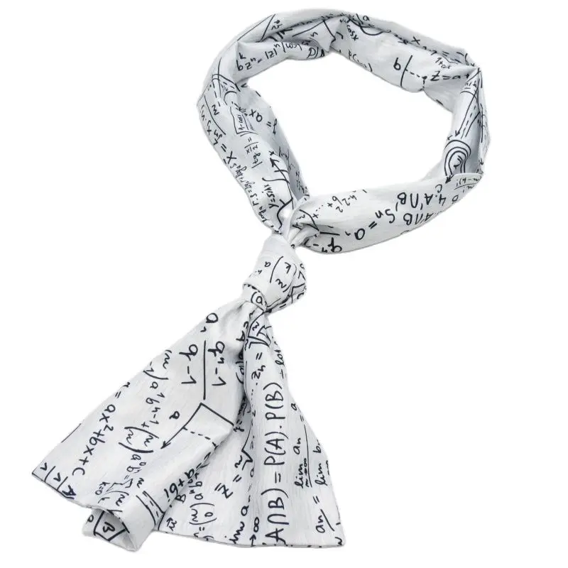 

Weiliboyin оригинальная индивидуализированная математическая формула Печатный шарф черный белый мужские женские длинные шарфы тонкая шея