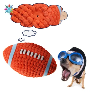 

Pet Toy Ball Interactive Latex Vocal Ball Clean Teeth Rugby Dog Gnaw Toy Pet Supplies TLS