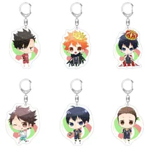 

Anime Haikyuu!! Key Chains Hinata Shoyo Kageyama Tobio Cosplay Acrylic Figure Keychain Kawaii Bag Keyrings Fans Collection Prop