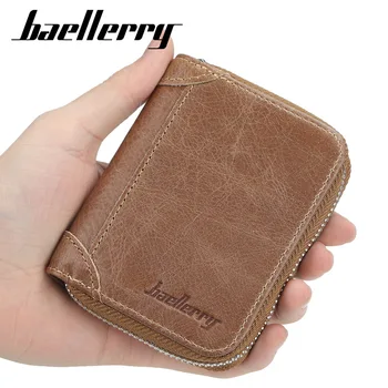 

2020 DESIGN Men Card Wallets 20 Card Slots Genuine Cow Leather Short High Quality Male Purse Vintage Photo Holder Men Wallets