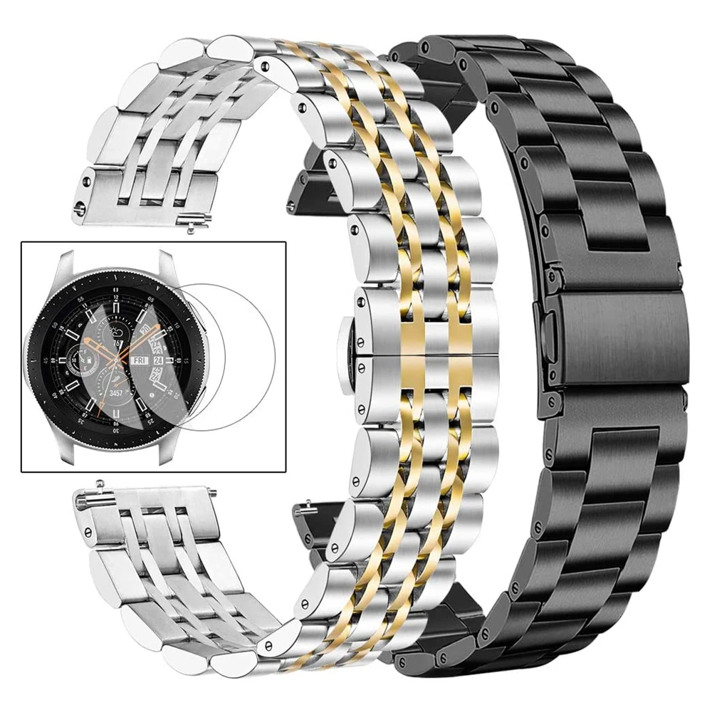 2 набора для samsung galaxy watch active band 44 мм 40 Gear S3 Frontier 46 42 с защитной пленкой экрана