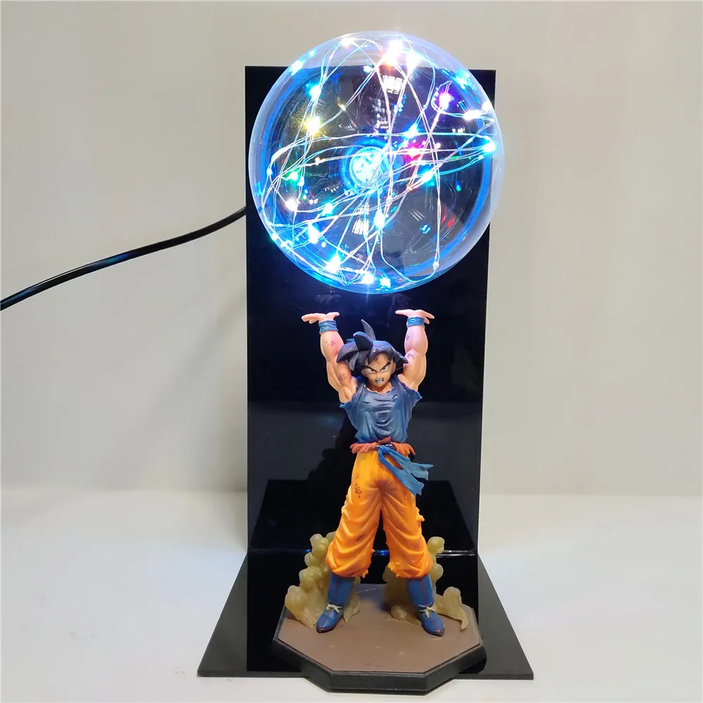 Dragonball Goku Figurine Action Figure LED Lighting Dragon Ball Z Anime Figure Goku Spirit Bomb Power DIY Set Boy Toys Xmas Gift
