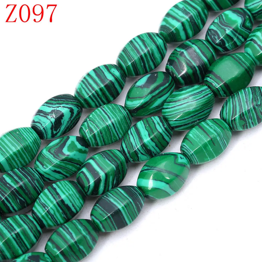 Malachite Yumten овальная аквамариновая бусина 10 мм* 14 мм натуральный камень свободные бусины розовый кварц топаз DIY ювелирные изделия ожерелье натуральные камни бисер для бисероплетения - Цвет: Malachite