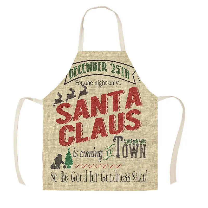 Letter Style Home Decorative Arrow Kitchen Aprons for Woman Man Home Cooking Baking Shop Cleaning Cotton Linen Apron WQ1484