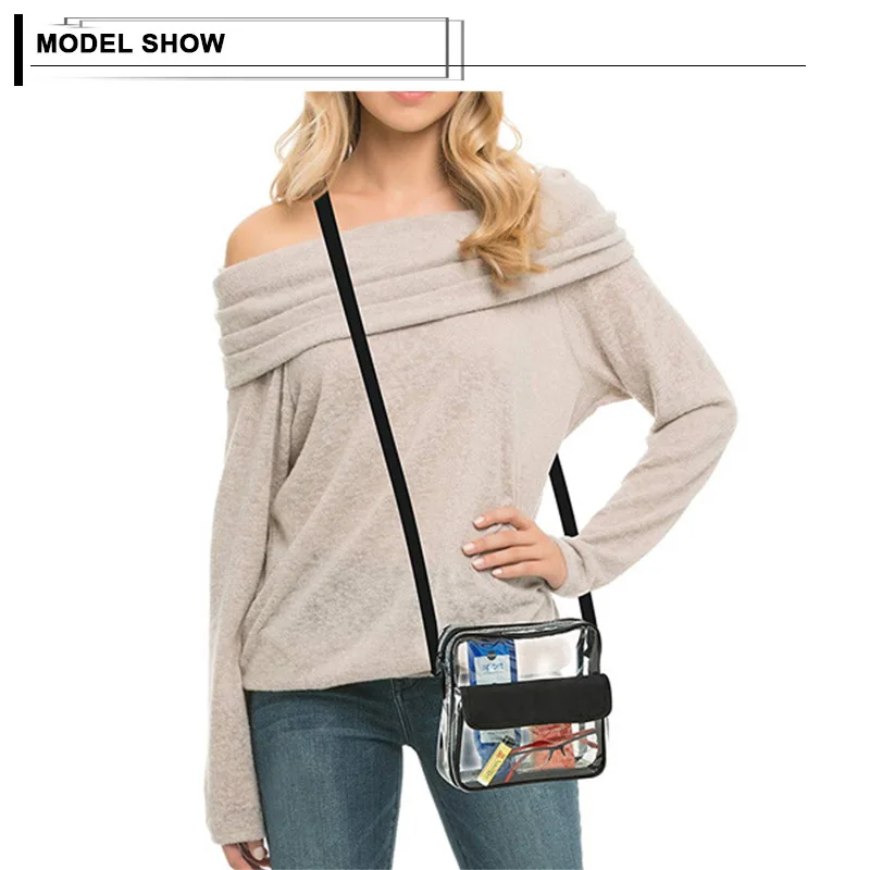 Casual Messenger Bag PVC Waterproof Multifunction Shoulder Bag for Travel Portable Phone Coin Card Purse Female Crossbody Bag